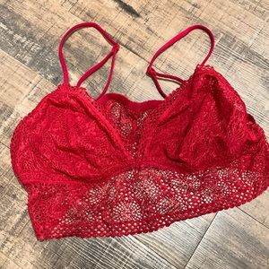 Victorias Secret red lace bralette large
